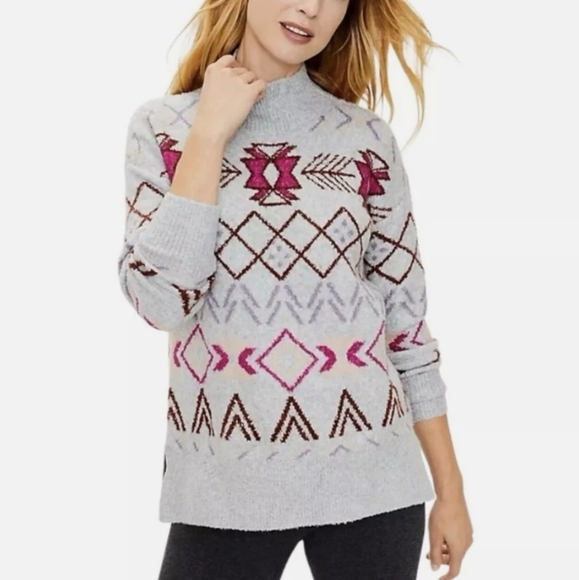 Lou & Grey Sweaters - Lou & Grey Fair Isle Mock Neck Sweater